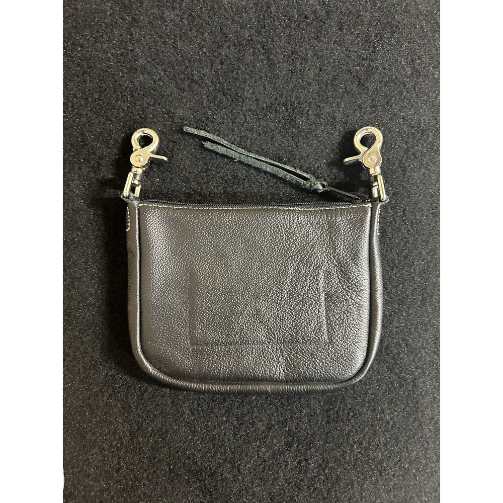 Harley Davidson Women's Black Leather Hip Bag Embroidered Script Bar & Shield H3 - Picture 4 of 6